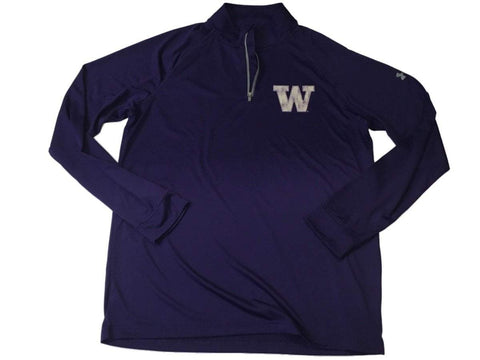 Washington Huskies Under Armour Purple Heatgear Loose 1/4 Zip ls Pullover (L) – sportlich