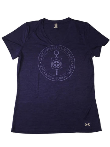 Northwestern Wildcats Public Safety Under Armour Damen-T-Shirt mit V-Ausschnitt (M) – sportlich