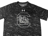 Camiseta de manga corta con estampado negro under armour heatgear de los gallos de pelea de carolina del sur (l) - sporting up