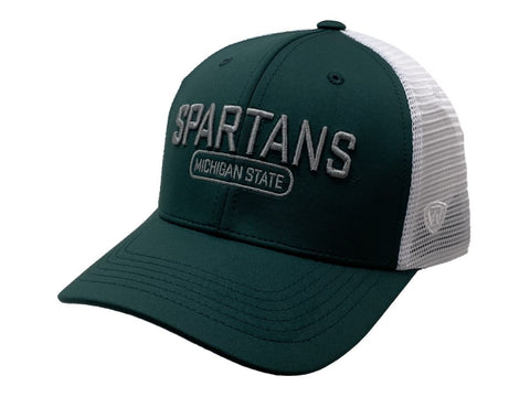 Michigan State Spartans TOW Dark Green "Notch" Mesh Adj. Snapback Hat Cap - Sporting Up