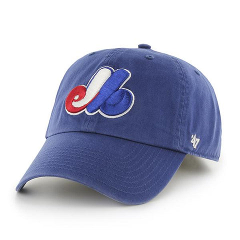 Shop Montreal Expos 47 Brand Blue Clean Up Slouch Relax Adjustable Strap Hat Cap - Sporting Up