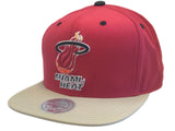 Miami Heat Mitchell & Ness Red Nylon Adj Strapback Flat Bill Hat Cap - Sporting Up
