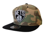 Brooklyn Nets Mitchell & Ness Camo & Black Flat Bill Fitted Hat Cap (7 3/8) - Sporting Up