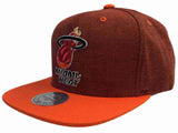 Miami Heat Mitchell & Ness Red & Orange Flat Bill Adj Snapback Hat Cap - Sporting Up