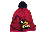 Louisville Cardinals Adidas NCAA Acrylic Red Knit Cuffed Poofball Beanie Hat Cap - Sporting Up