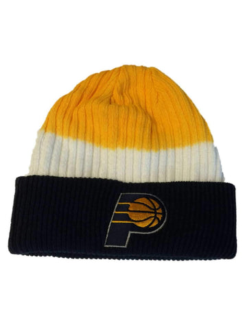 Shop Indiana Pacers Adidas Yellow and White Gradient with Navy Cuff Beanie Hat Cap - Sporting Up