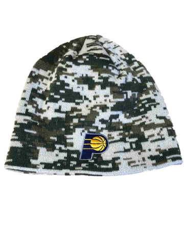 Shop Indiana Pacers Adidas Green and Beige Digital Camouflage Skull Beanie Hat Cap - Sporting Up