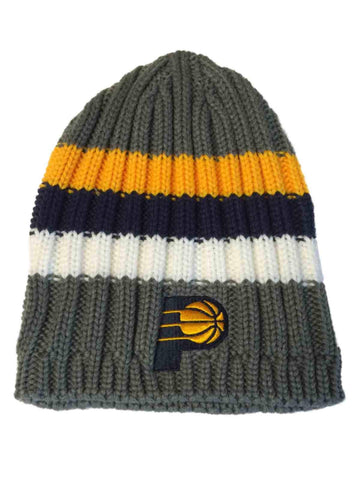 Shop Indiana Pacers Adidas Gray Navy Yellow Striped Acrylic Knit Skull Beanie Hat Cap - Sporting Up