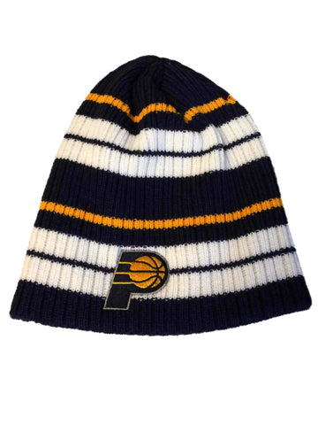 Shop Indiana Pacers Adidas Navy White Yellow Striped Acrylic Knit Beanie Hat Cap - Sporting Up