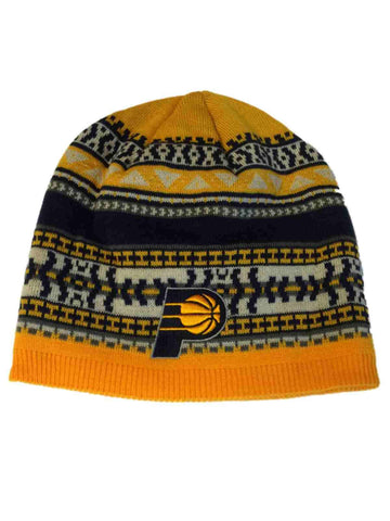 Shop Indiana Pacers Adidas Yellow Navy Pattern Acrylic Knit Skull Beanie Hat Cap - Sporting Up