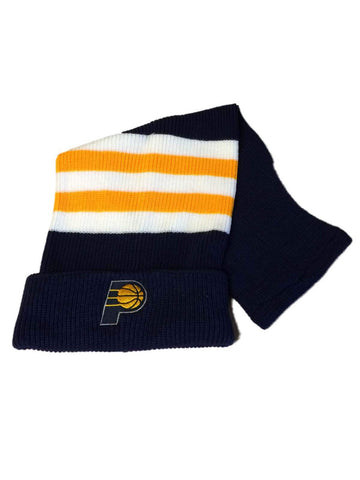 Shop Indiana Pacers Adidas Navy Yellow White Stripes Cuffed Tube Sock Beanie Hat Cap - Sporting Up