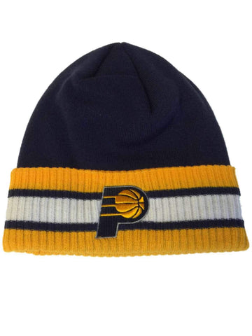 Shop Indiana Pacers Adidas Navy Acrylic Knit Yellow Cuffed Skull Beanie Hat Cap - Sporting Up