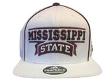Mississippi State Bulldogs Adidas White Structured Snapback Flat Bill Hat Cap - Sporting Up