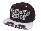 Mississippi State Bulldogs Maroon & White Structured Snapback Flat Bill Hat Cap - Sporting Up
