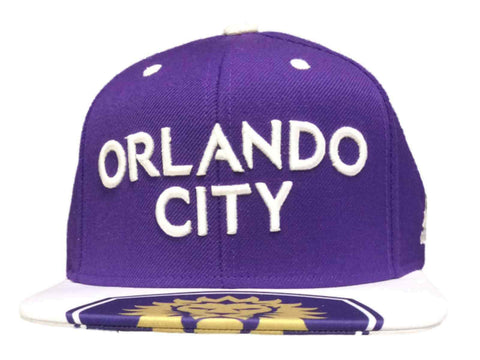 Gorra con visera plana estructurada snapback morada y blanca de Orlando city sc adidas - sporting up