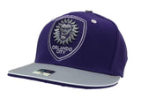 Orlando City SC Adidas Purple & Gray Superflex Fitted Flat Bill Hat Cap (S/M) - Sporting Up