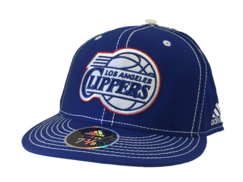 Shop Los Angeles LA Clippers Adidas Blue Structured Fitted Flat Bill Hat Cap (7 3/8) - Sporting Up