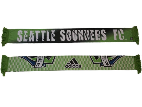 Shop Seattle Sounders FC Adidas Gradient Checkered Reversible Scarf (59" x 7.25") - Sporting Up