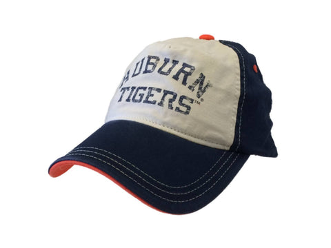 Boutique Auburn Tigers Adidas Youth Kids Beige & Navy Flexfit Fitmax 70 Hat Cap (osfm) - Sporting Up