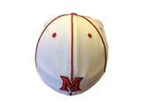Miami University Redhawks Adidas White Flexfit Fitmax 70 Flat Bill Hat Cap (S/M) - Sporting Up