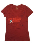 New England Patriots Reebok WOMENS Maroon Vintage Logo SS V-Neck T-Shirt (M) - Sporting Up