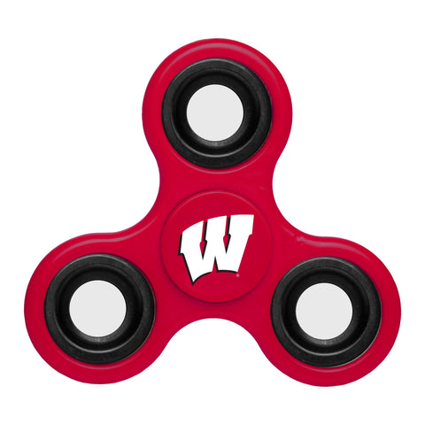 Shop Wisconsin Badgers NCAA Red Three Way Diztracto Fidget Hand Spinner - Sporting Up