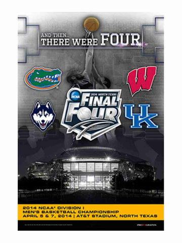 Shop 2014 Official NCAA March Madness Final 4 Teams Logos Basketball Print Poster - Sporting Up