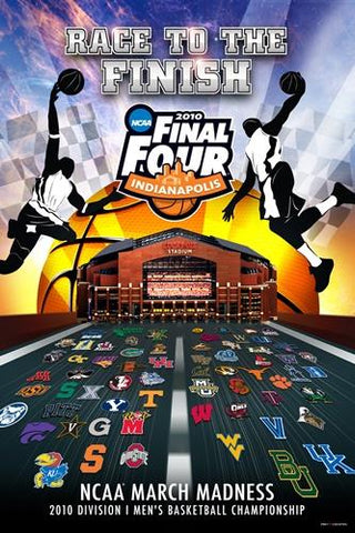 Shop 2010 NCAA Final Four Basketball "Race To The Finish" Print Poster 24" x 36" - Sporting Up