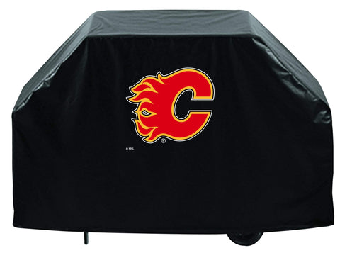 Shop Calgary Flames HBS Black Outdoor Heavy Duty Breathable Vinyl BBQ Grill Cover - Sporting Up