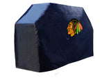 Chicago Blackhawks HBS Black Outdoor Heavy Duty Breathable Vinyl BBQ Grill Cover - Sporting Up