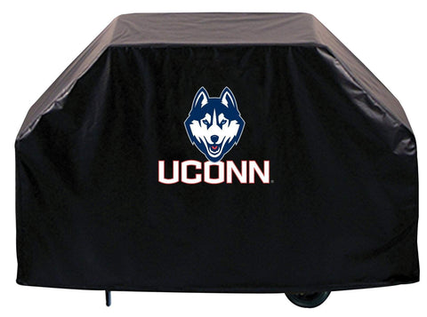 Uconn Huskies HBS Black Outdoor Heavy Duty Breathable Vinyl BBQ Grill Cover - Sporting Up