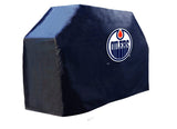 Edmonton Oilers HBS schwarze Outdoor-Grillabdeckung aus robustem, atmungsaktivem Vinyl – sportlich