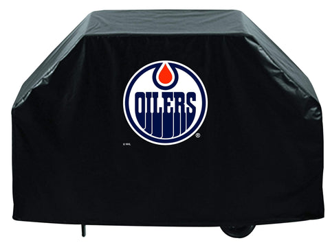 Shop Edmonton Oilers HBS Black Outdoor Heavy Duty Breathable Vinyl BBQ Grill Cover - Sporting Up