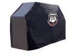 Georgia Bulldogs hbs chien noir extérieur robuste vinyle barbecue couverture - arborant vers le haut
