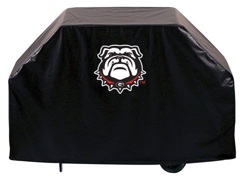 Compre cubierta para parrilla de barbacoa de vinilo resistente para exteriores con perro negro hbs de georgia bulldogs - sporting up