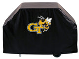 Georgia tech vestes jaunes hbs noir extérieur lourd vinyle barbecue couverture - sporting up