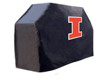 Illinois Fighting Illini HBS Black Outdoor Heavy Duty Vinyl BBQ Grill Cover - Sporting Up