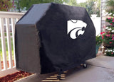 Kansas State Wildcats hbs noir extérieur robuste vinyle barbecue couverture - arborant vers le haut