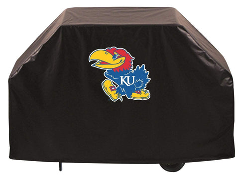 Kansas jayhawks hbs svart utomhus kraftigt andningsbart vinyl bbq grillskydd - sportigt