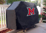 Miami University Redhawks HBS schwarze robuste Vinyl-Grillabdeckung für den Außenbereich – sportlich