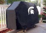 Michigan State Spartans hbs noir extérieur robuste vinyle barbecue couverture - arborant vers le haut