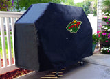Minnesota Wild HBS schwarze Outdoor-Grillabdeckung aus strapazierfähigem, atmungsaktivem Vinyl – sportlich