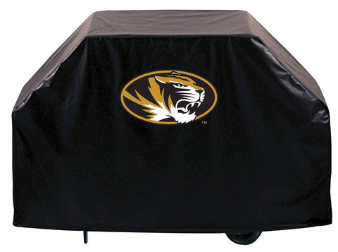 Missouri Tigers hbs noir extérieur robuste respirant vinyle barbecue couverture - arborant vers le haut