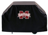 Mississippi State Bulldogs hbs noir extérieur robuste vinyle barbecue couverture - arborant vers le haut