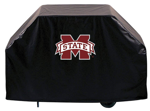 Mississippi State Bulldogs hbs noir extérieur robuste vinyle barbecue couverture - arborant vers le haut