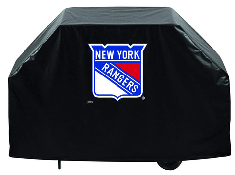 Kaufen Sie die robuste, atmungsaktive Vinyl-Grillabdeckung „New York Rangers HBS“ in Schwarz – sportlich