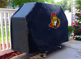 Ottawa Senators HBS schwarze Outdoor-Grillabdeckung aus strapazierfähigem, atmungsaktivem Vinyl – sportlich