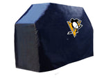 Penguins de Pittsburgh hbs noir extérieur lourd respirant vinyle barbecue couverture - sporting up
