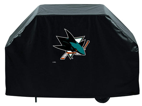 Shop San Jose Sharks HBS Black Outdoor Heavy Duty Breathable Vinyl BBQ Grill Cover - Sporting Up