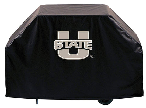 Kaufen Sie die robuste, atmungsaktive Vinyl-Grillabdeckung „Utah State Aggies HBS“ in Schwarz – sportlich